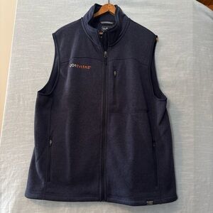 LL Bean Sweater Fleece Vest Zip Up Navy Blue Men’s Sz L NWT